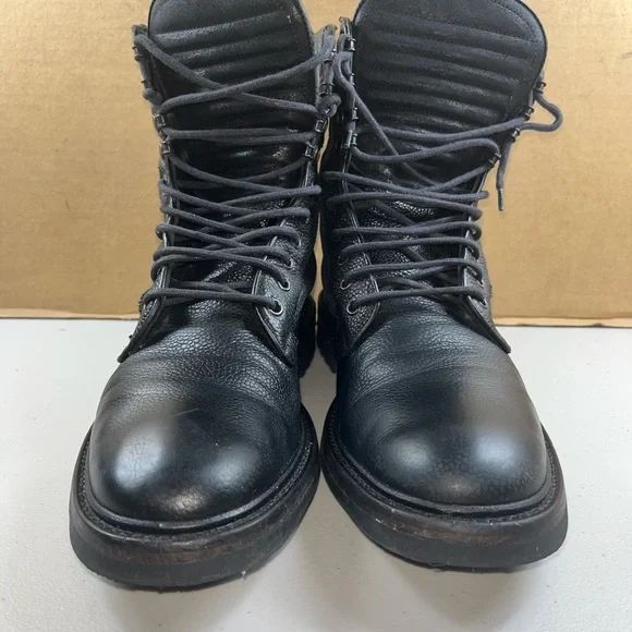 Men’s Rag & Bone Spencer Commando Black Leather Boot Size 10 (43) made in Italy - Picture 2 of 8